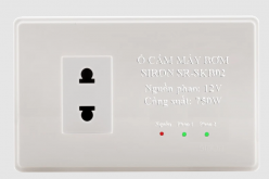 Ổ cắm máy bơm âm tường chữ nhật cấp nguồn phao điện 12V Siron Sr-SKB02