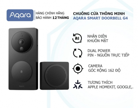 Aqara G4 Doorbell Chuông cửa 1080p Face ID nhận diện khuôn mặt