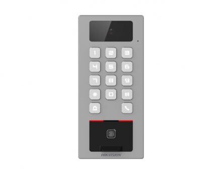 DS-K1T502DBFWX-C (HIKVISION) Đầu đọc thẻ vân tay tích hợp chuông cửa có hình 