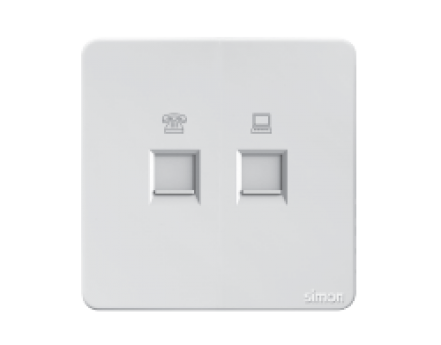  Ổ CẮM ĐIỆN THOẠI + MẠNG CAT5 Simon K3 575229