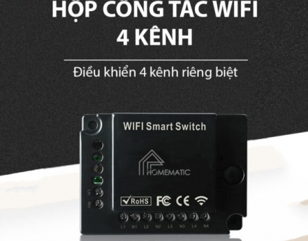 Hộp công tắc wifi 4 kênh Homematic KR2204