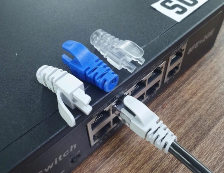 Chụp hạt mạng cho dây CAT5 CAT6 100 cái/túi bảo vệ hạt mạng trượt, chống bụi