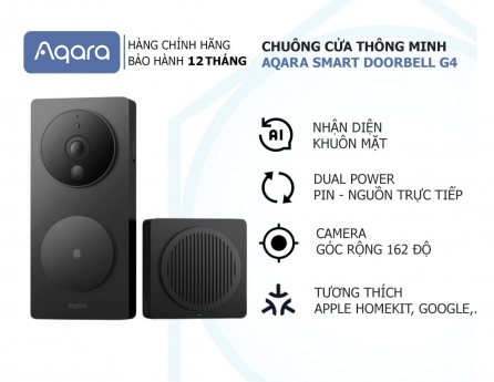 Aqara G4 Doorbell Chuông cửa 1080p Face ID nhận diện khuôn mặt