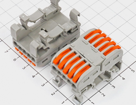 KV35 Đầu nối dây điện gắn thanh ray tủ điện 2 dây chia 3-5 cổng