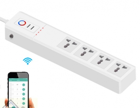 SM-SO306L1 Ổ cắm wifi Tuya 4 cổng universal + 2 USB an toàn chống quá tải